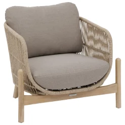 Sillón DEONA gris pardo de madera de acacia