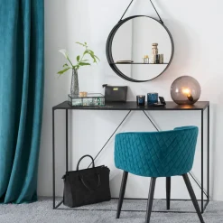 Sillón Marlo Azul Terciopelo 55x5x76Cm