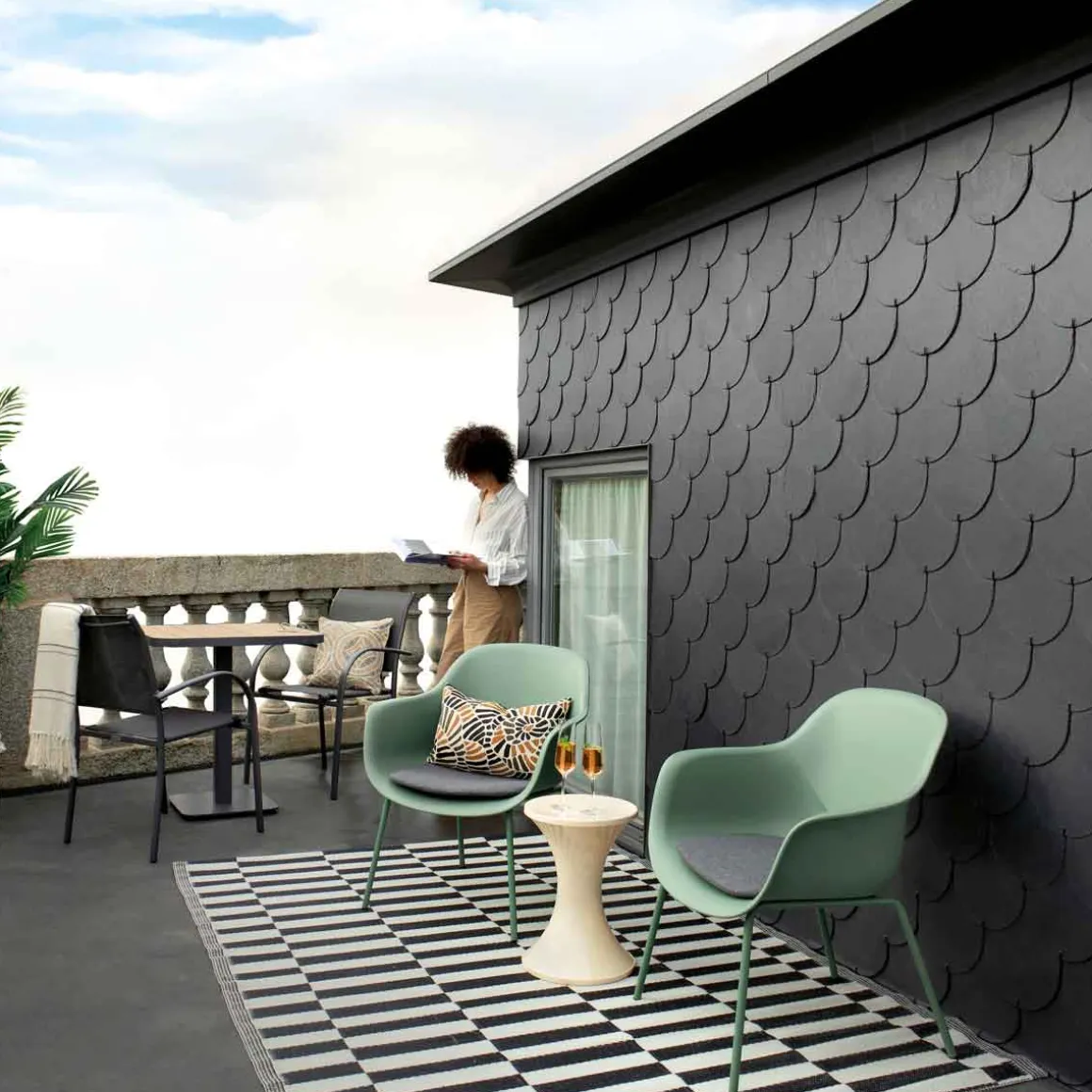 Sillón PIAZZA en gris antracite y graphite