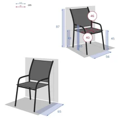 Sillón PIAZZA en gris antracite y graphite