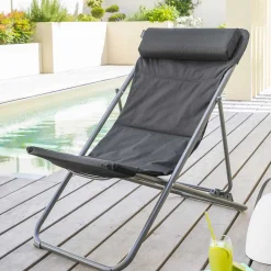 Sillón relax JUBBA antracita y gris grafito