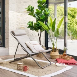 Sillón relax JUBBA noisette y praliné