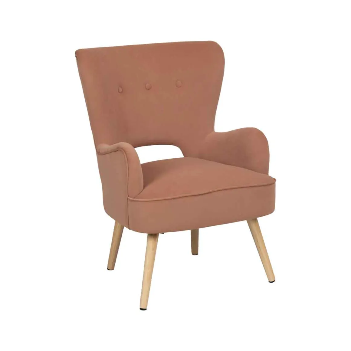 Sillón THOR rosa de terciopelo