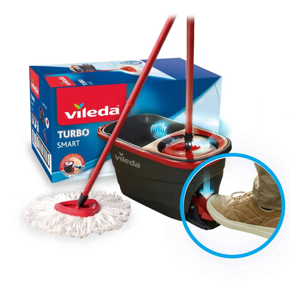 Sistema microfibras escurre fácil con pedal turbo