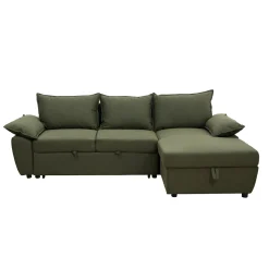 Sofá cama con chaise longue COLMAR verde