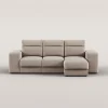 Sofá cama TRENTO taupe con chaise longue