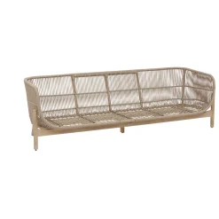 Sofá DEONA gris pardo de madera acacia 3 plazas