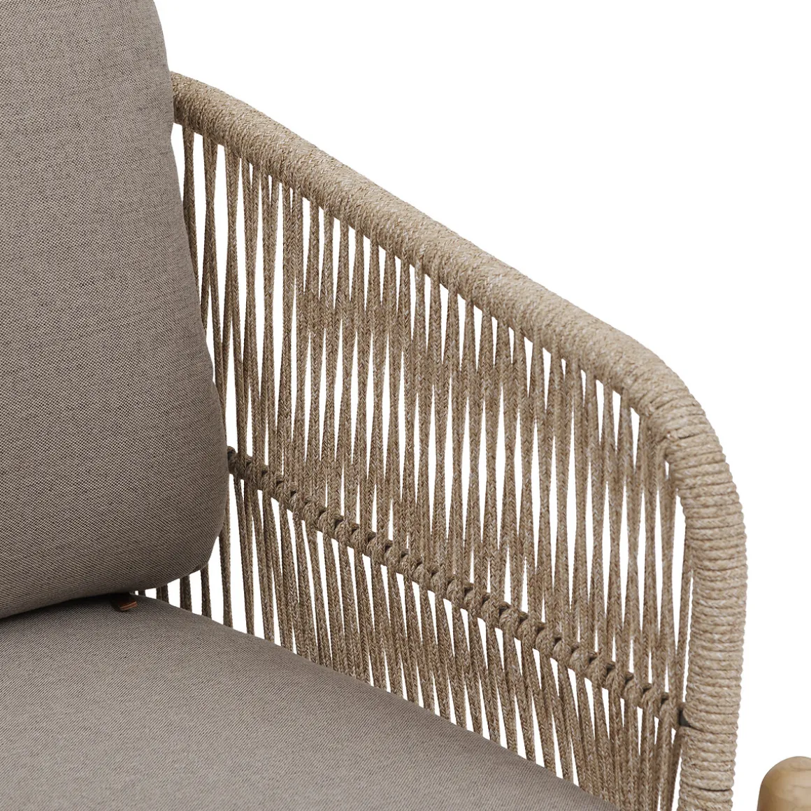 Sofá DEONA gris pardo de madera acacia 3 plazas