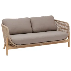 Sofá DEONA madera de acacia gris pardo 2 plazas