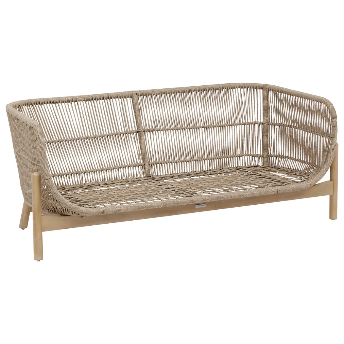 Sofá DEONA madera de acacia gris pardo 2 plazas