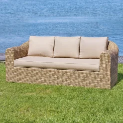 Sofá MOORÉA savana de ratán sintético 3 plazas