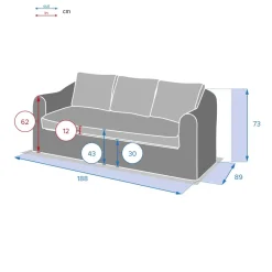 Sofá MOORÉA TERRE d'ombre de ratán sintético