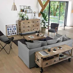 Sofá ODILON gris claro 3 plazas