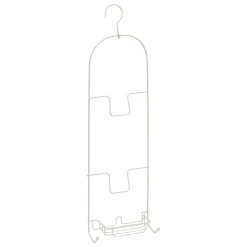 Soporte para ducha beige metálico con 2 ganchos
