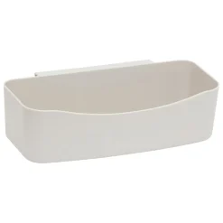 Soporte para ducha beige metálico con 2 ganchos