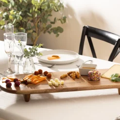 Tabla Ovalada Marrón De Madera 70x25cm