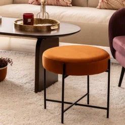 Taburete Arty Ámbar De Terciopelo