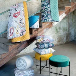 Taburete Arty Terciopelo Ocre 47x45Cm