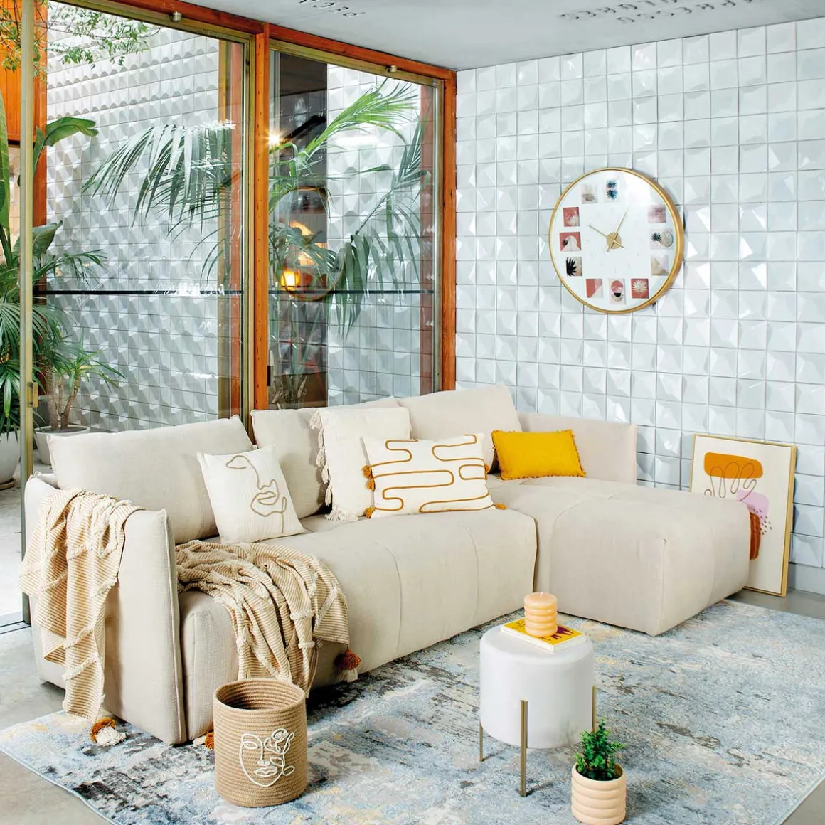 Taburete Blush De Terciopelo 34x40Cm