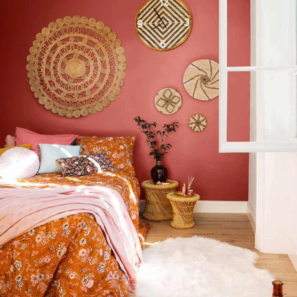 Taburete De Bambú Tam.1/2 30x32Cm