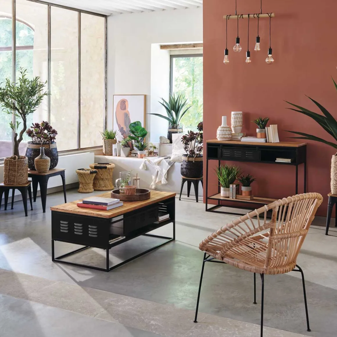 Taburete De Bambú Tam.1/2 30x32Cm