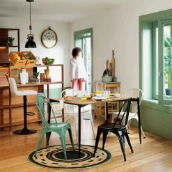 Taburete de bar DELEK ajustable beige