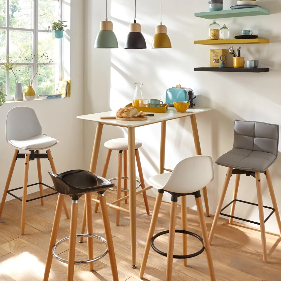 Taburete de bar MAXON gris