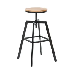 Taburete de bar regulable MOCKA negro