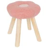 Taburete de felpa rosa forma de flor WILD FOREST