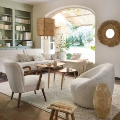 Taburete marrón de madera WOODY