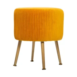 Taburete Solaro Terciopelo Ocre 35x42Cm