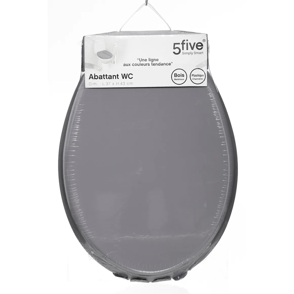 Tapa De Inodoro De Madera Luxe Gris