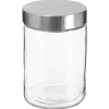 Tarro de vidrio c/tapa Inox 1.2L