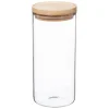 Tarro de vidrio hermético c/tapa de madera 1.3l
