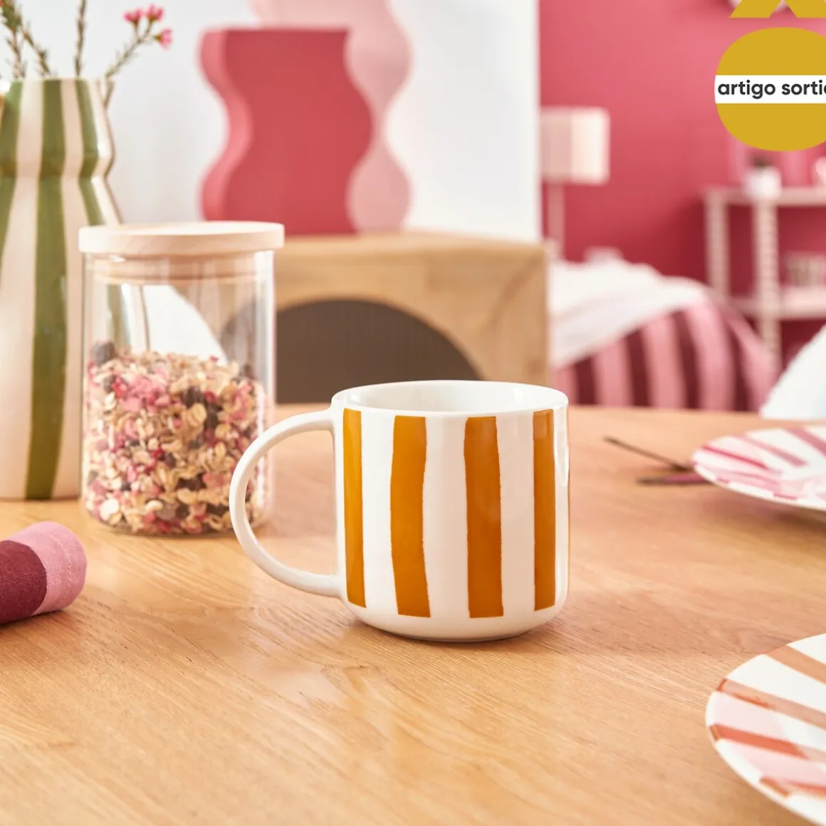 Taza CHERI multicolor de porcelana 34cl