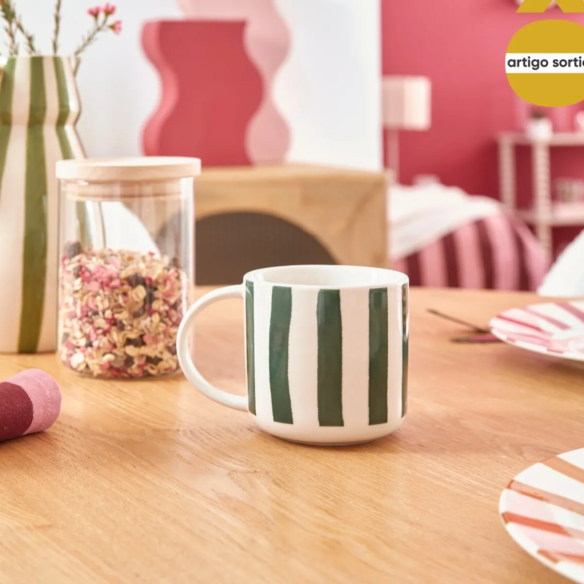 Taza CHERI multicolor de porcelana 34cl