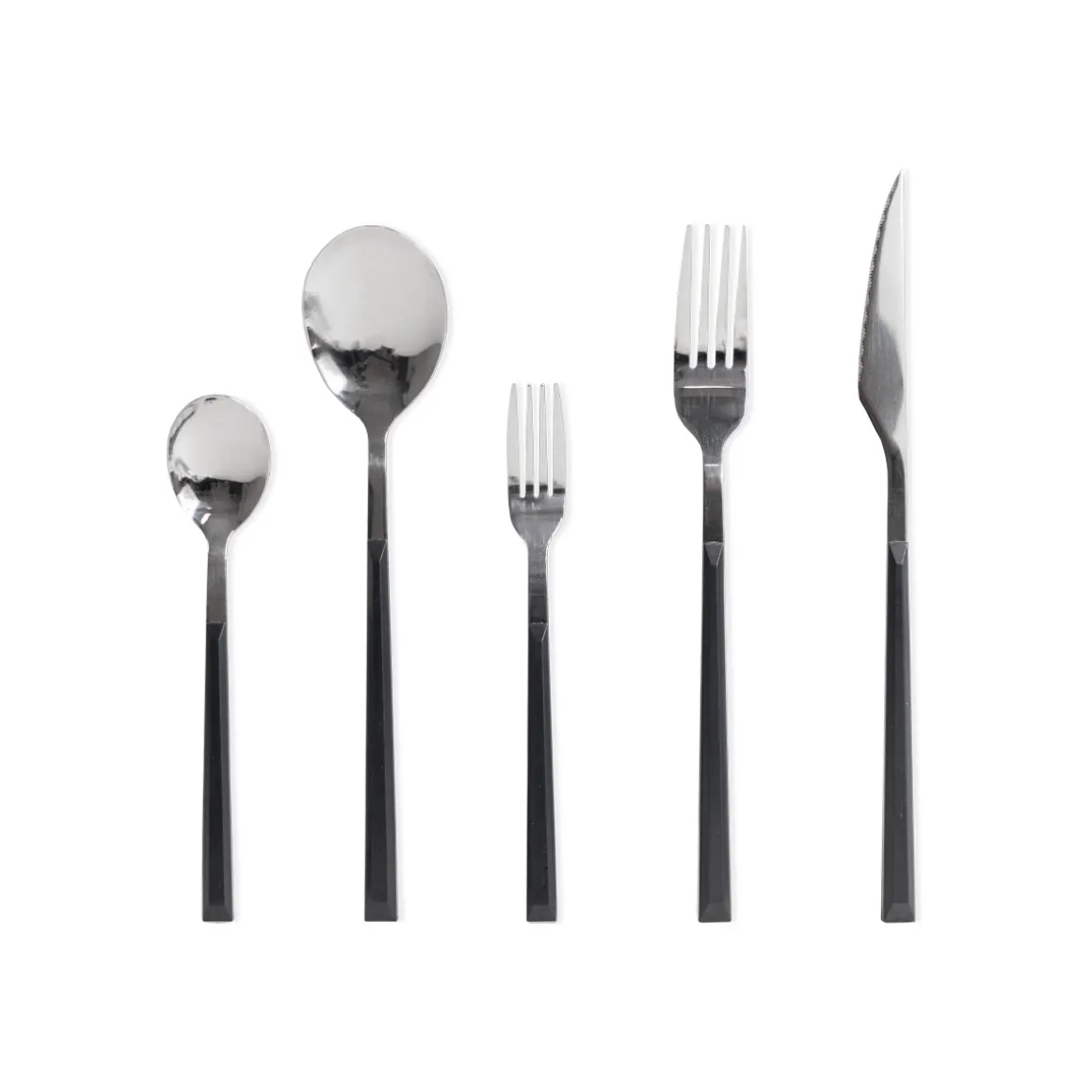 Tenedor de mesa LUNE inox con mango negro