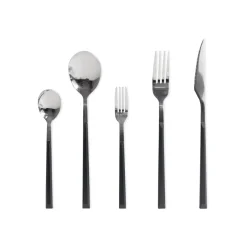 Tenedor de postre inox con mango negro