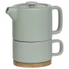 Tetera+Taza De Cerámica Verde