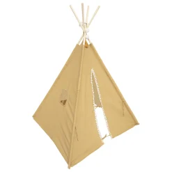 Tienda Tipi Ocre Pompones 120x120x160Cm