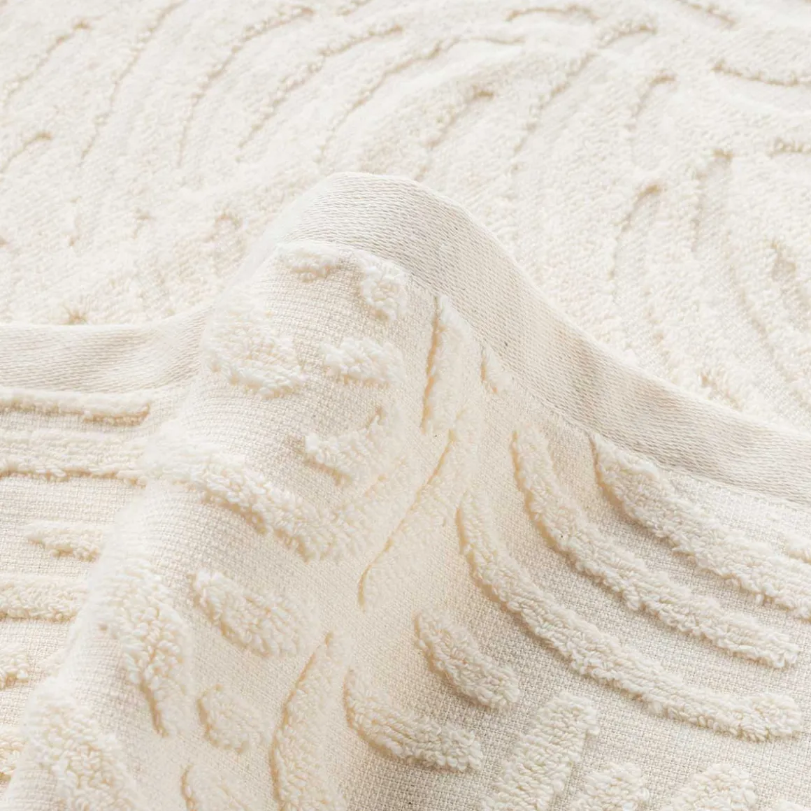 Toalla De Mano Pure Beige De Algodón 580x100cm