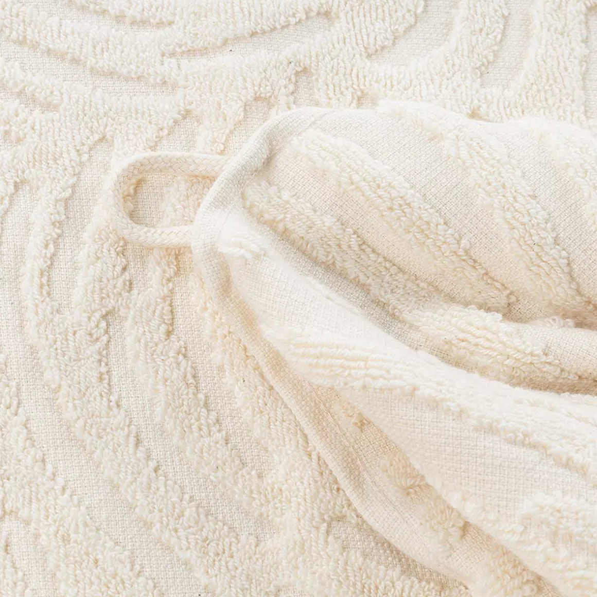 Toalla De Mano Pure Beige De Algodón 580x100cm