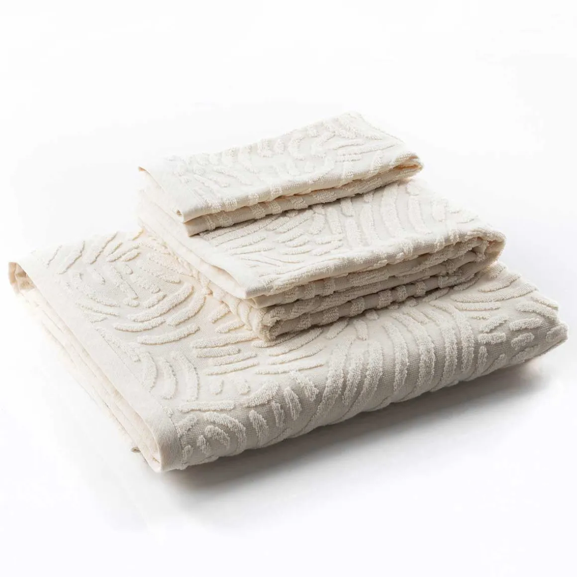 Toalla De Mano Pure Beige De Algodón 580x100cm