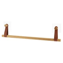 Toallero 1 Barra De Bambú Asa Caramelo