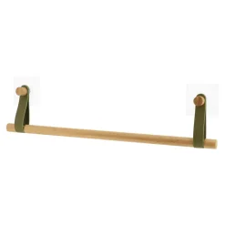 Toallero 1 Barra De Bambú Con Asa Verde