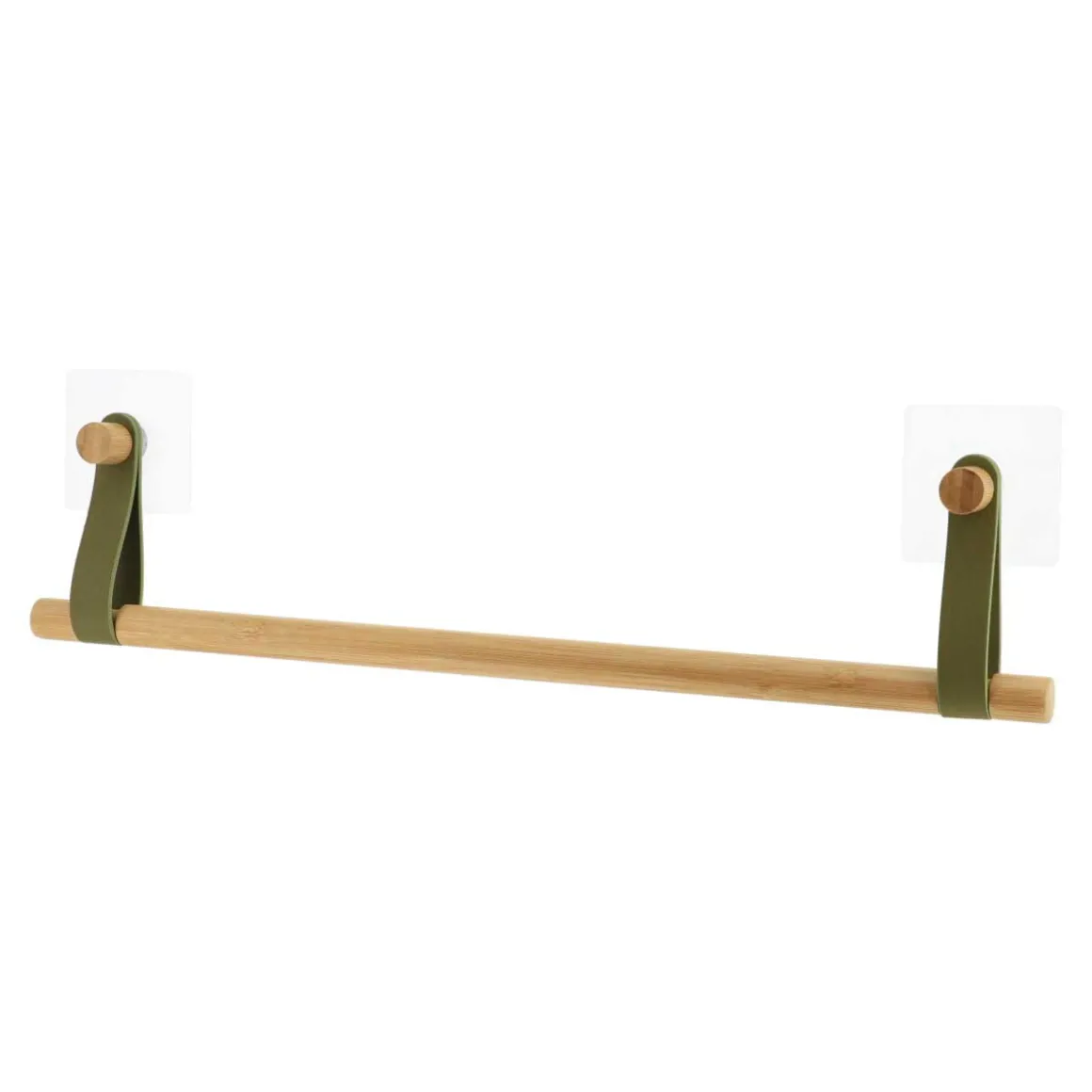 Toallero 1 Barra De Bambú Con Asa Verde