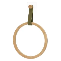 Toallero Bambú Redondo Con Asa Verde