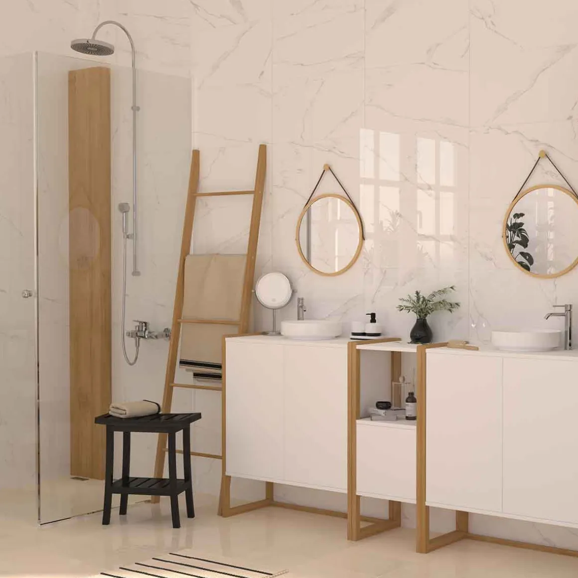 Toallero escalera de bambú 170cm