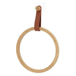 Toallero Redondo De Bambú Asa Caramelo