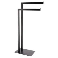 Toallero WC Negro De Metal Con 2 Barras